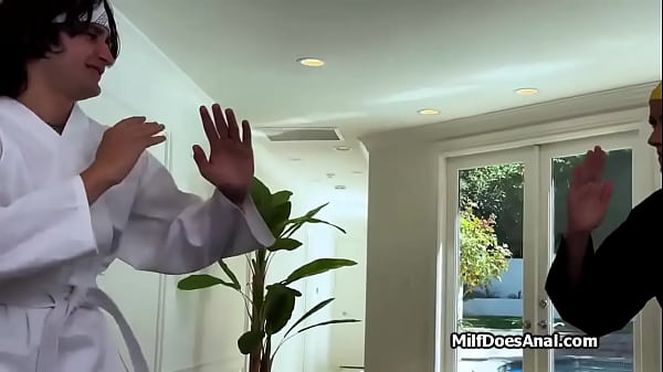 Anal and titty fucking for karate win with spicy big tit milf