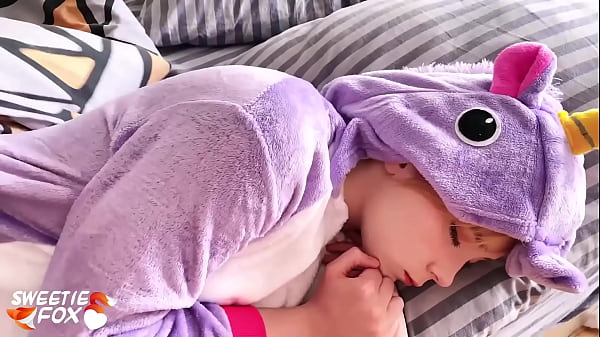 Teen in the Kigurumi Suck and Hardcore Sex after Waking Up POV – Cum on Face