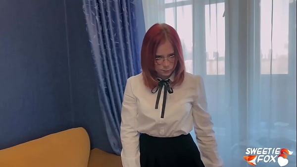 Redhead Blowjob Cock and Hard Pussy Fuck – Cum on Face