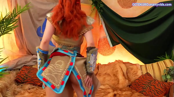 Aloy cosplay Horizon Zero Down porn